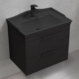 Bathroom Vanity Black Bathroom Vanity, Floating, 26
