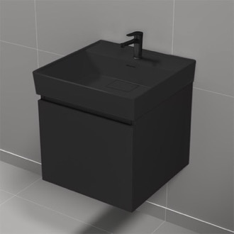 Bathroom Vanity Small Black Floating Bathroom Vanity, Modern, 18 Inch Nameeks SHARP15