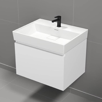 Bathroom Vanity 24 Inch Bathroom Vanity, Floating, Small, Modern, Glossy White Nameeks SHARP6