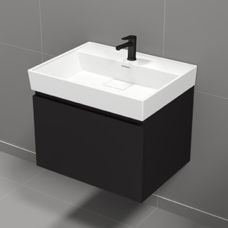 Bathroom Vanity Black Bathroom Vanity, Floating, 24