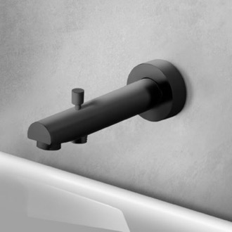 Tub Spout Round Tub Spout with Diverter, Matte Black Remer 91MD-NO