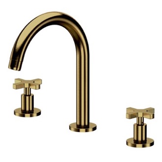 Bathroom Faucet Brushed Gold Widespread Bathroom Faucet Remer DL13PUSNL-BG