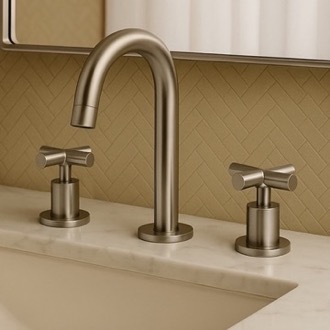 Bathroom Faucet Brushed Nickel Widespread Bathroom Faucet Remer NJ13PUSNL-NP
