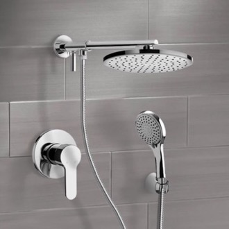 Shower Head Rain Shower System with Handheld, Rain Shower Head, Shower Faucet Set Remer SFH14