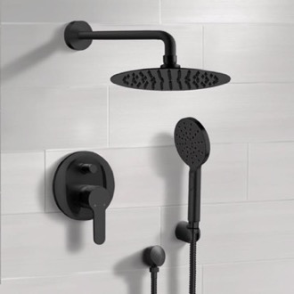 Shower Faucet Matte Black Rain Shower System with Handheld, Rain Shower Head, Shower Faucet Set Remer SFH51