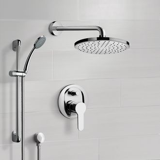 Shower Faucet Chrome Shower System with 8