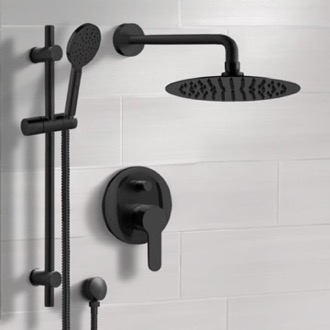 Shower Faucet Matte Black Rain Shower System with Handheld, Rain Shower Head, Shower Faucet Set Remer SFR53