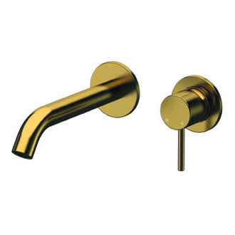 Bathroom Faucet Brushed Gold Single Handle Wall Mounted Bathroom Faucet Remer XF15PLNL-BG