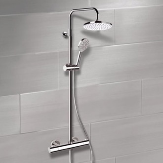 Exposed Pipe Shower Chrome Thermostatic Exposed Pipe Shower System with 8