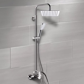 Exposed Pipe Shower Chrome Exposed Pipe Shower System with 10