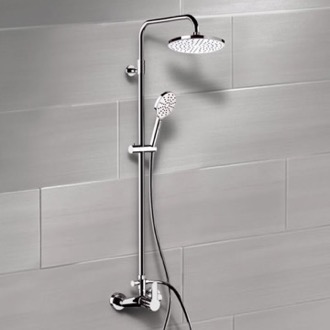 Exposed Pipe Shower Chrome Exposed Pipe Shower System with 8