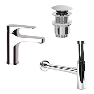 Plumbing Accessory Set Chrome Sink Faucet and Plumbing Set Remer SA200-CR