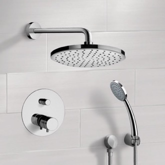 Shower Faucet Chrome Thermostatic Shower System with 8