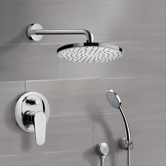 Shower Faucet Chrome Shower System with 8