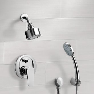 Shower Faucet Chrome Shower System with Multi Function Shower Head and Hand Shower Remer SFH06