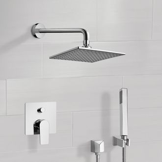 Shower Faucet Chrome Shower System with 8