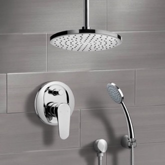 Shower Faucet Ceiling Rain Shower System with Handheld, Rain Shower Head, Shower Faucet Set Remer SFH6014