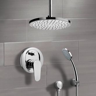 Shower Faucet Chrome Shower System with 8