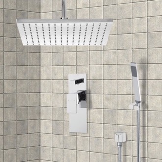 Shower Faucet Ceiling Rain Shower System with Handheld, Rain Shower Head, Shower Faucet Set Remer SFH6098