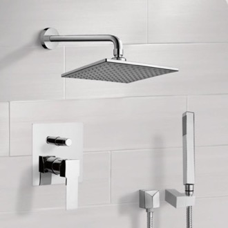 Shower Faucet Chrome Shower System with 8