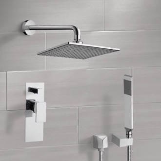Shower Faucet Chrome Shower System with 8