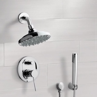 Shower Faucet Chrome Shower System with 6