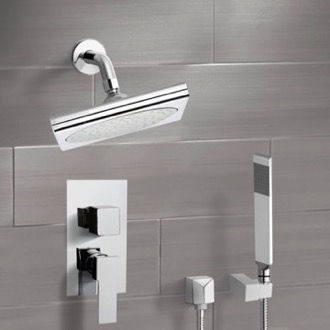 Shower Faucet Chrome Shower System with 9