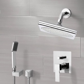 Shower Faucet Chrome Shower System with 9