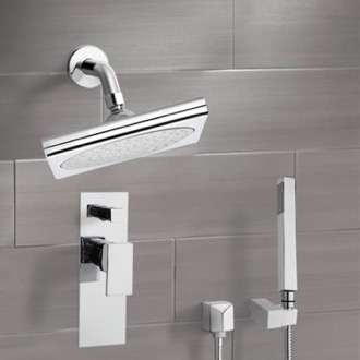 Shower Faucet Chrome Shower System with 9
