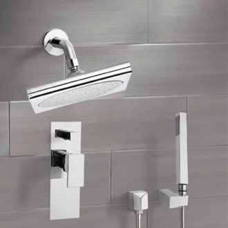 Shower Faucet Chrome Shower System with 9