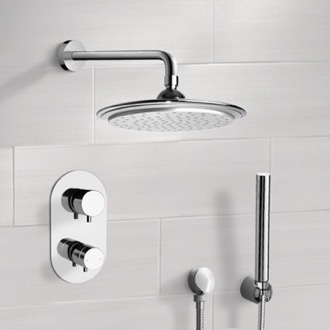 Shower Faucet Thermostatic Rain Shower System with Handheld, Rain Shower Head, Shower Faucet Set Remer SFH6407