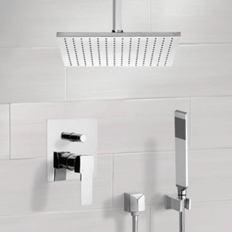Shower Faucet Ceiling Rain Shower System with Handheld, Rain Shower Head, Shower Faucet Set Remer SFH6505