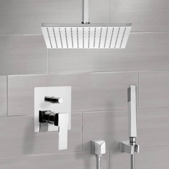 Shower Faucet Ceiling Rain Shower System with Handheld, Rain Shower Head, Shower Faucet Set Remer SFH6508