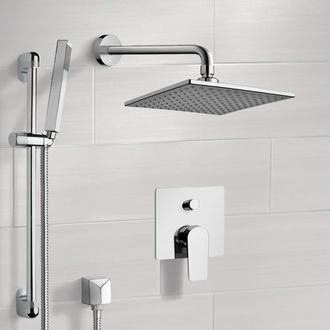 Shower Faucet Chrome Shower System with 8