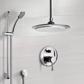 Shower Faucet Chrome Shower System with 9