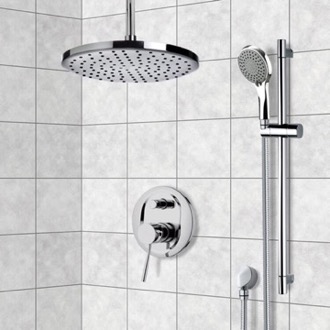 Shower Faucet Ceiling Rain Shower System with Handheld, Rain Shower Head, Shower Faucet Set Remer SFR7016