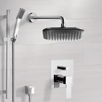 Shower Faucet Chrome Shower System with 8