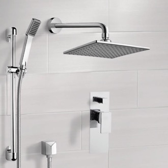 Shower Faucet Chrome Shower System with 8