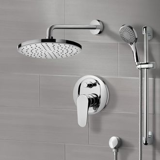 Shower Faucet Chrome Shower System with 8