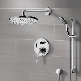 Shower Faucet Chrome Shower System with 8