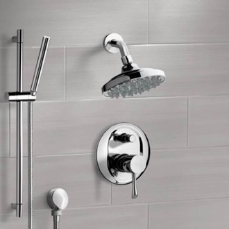 Shower Faucet Chrome Shower System with 6