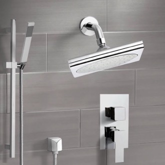 Shower Faucet Chrome Shower System with 9