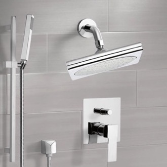 Shower Faucet Chrome Shower System with 9