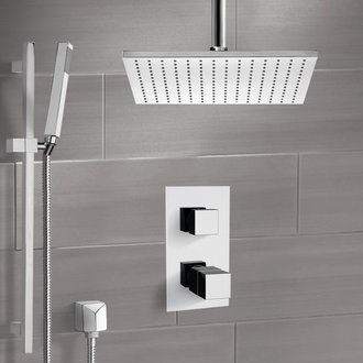Shower Faucet Thermostatic Shower System with Ceiling 12