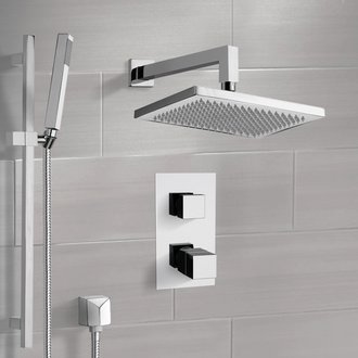 Shower Faucet Thermostatic Rain Shower System with Handheld, Rain Shower Head, Shower Faucet Set Remer SFR7402