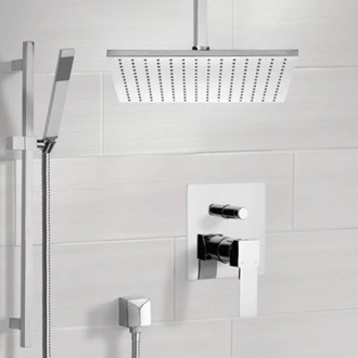 Shower Faucet Ceiling Rain Shower System with Handheld, Rain Shower Head, Shower Faucet Set Remer SFR7505