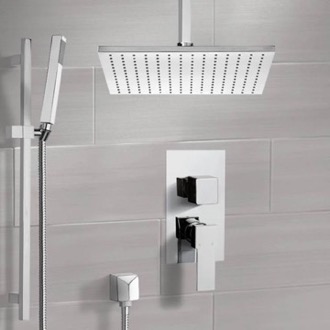 Shower Faucet Ceiling Rain Shower System with Handheld, Rain Shower Head, Shower Faucet Set Remer SFR7507