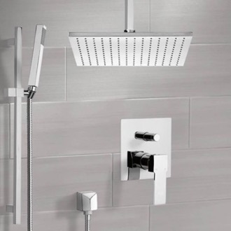 Shower Faucet Ceiling Rain Shower System with Handheld, Rain Shower Head, Shower Faucet Set Remer SFR7508