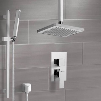 Shower Faucet Ceiling Rain Shower System with Handheld, Rain Shower Head, Shower Faucet Set Remer SFR7546