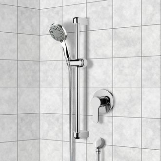 Shower Faucet Chrome Slidebar Shower Set With Multi Function Hand Shower Remer SR001